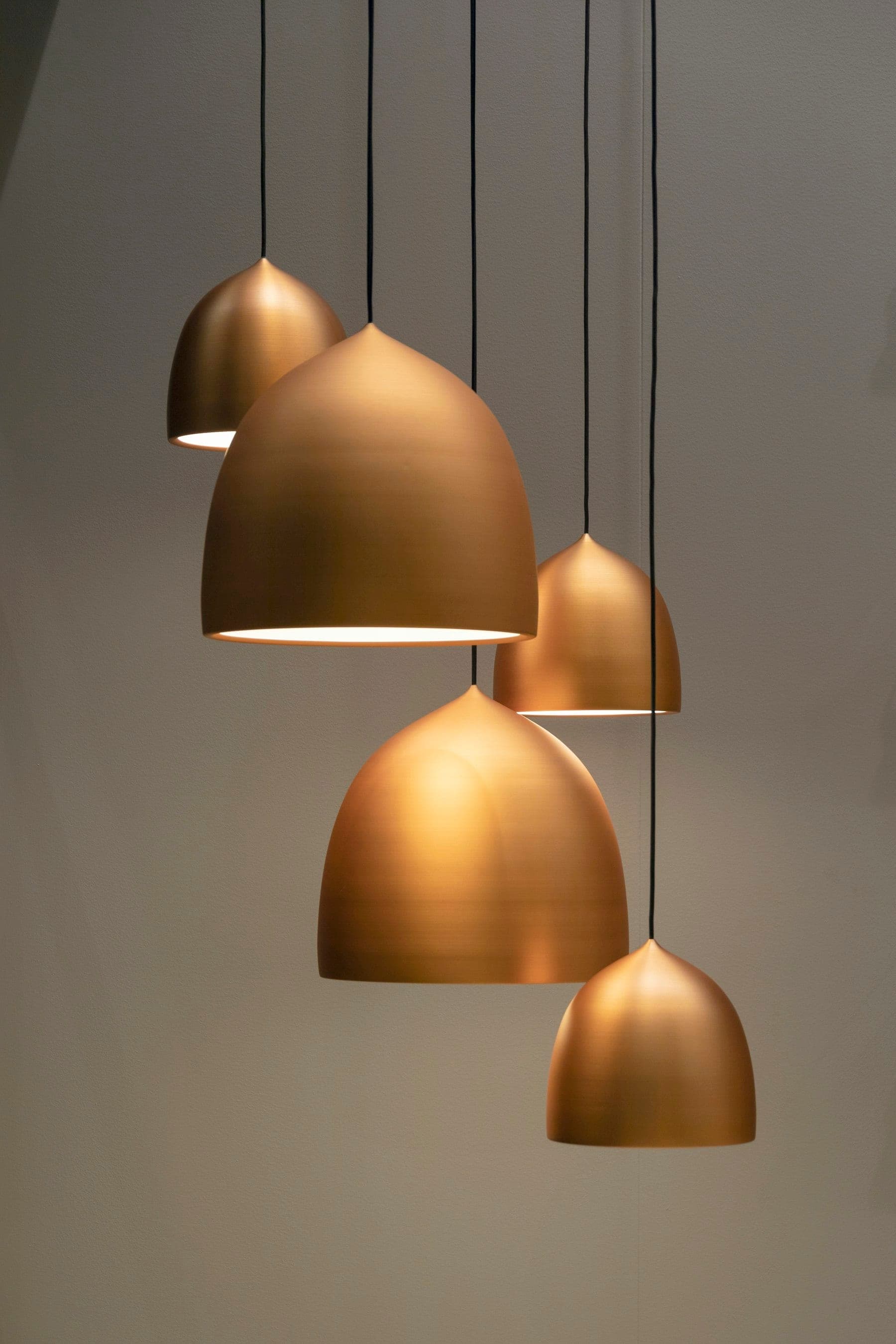Koperkleurige designhanglampen